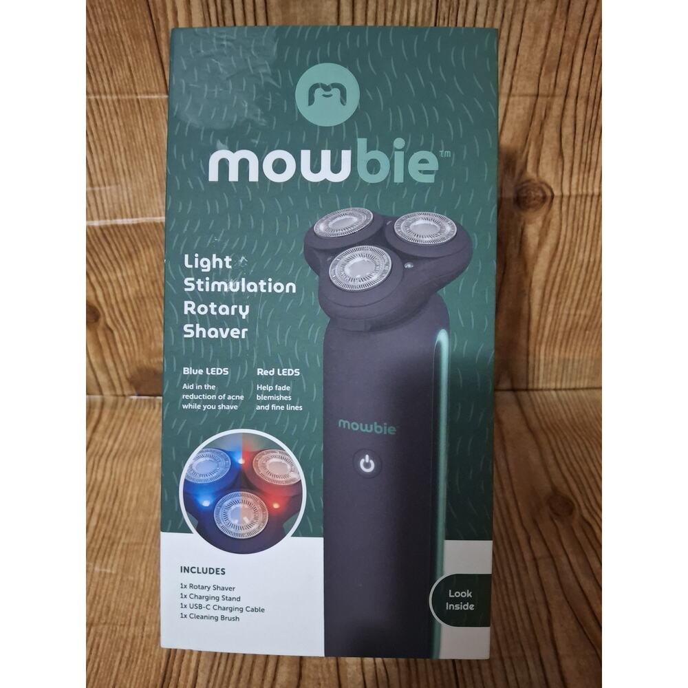 MOWBIE Light Stimulation Rotary Shaver with Red & Blue LEDS, Model 5003 (SKU837)